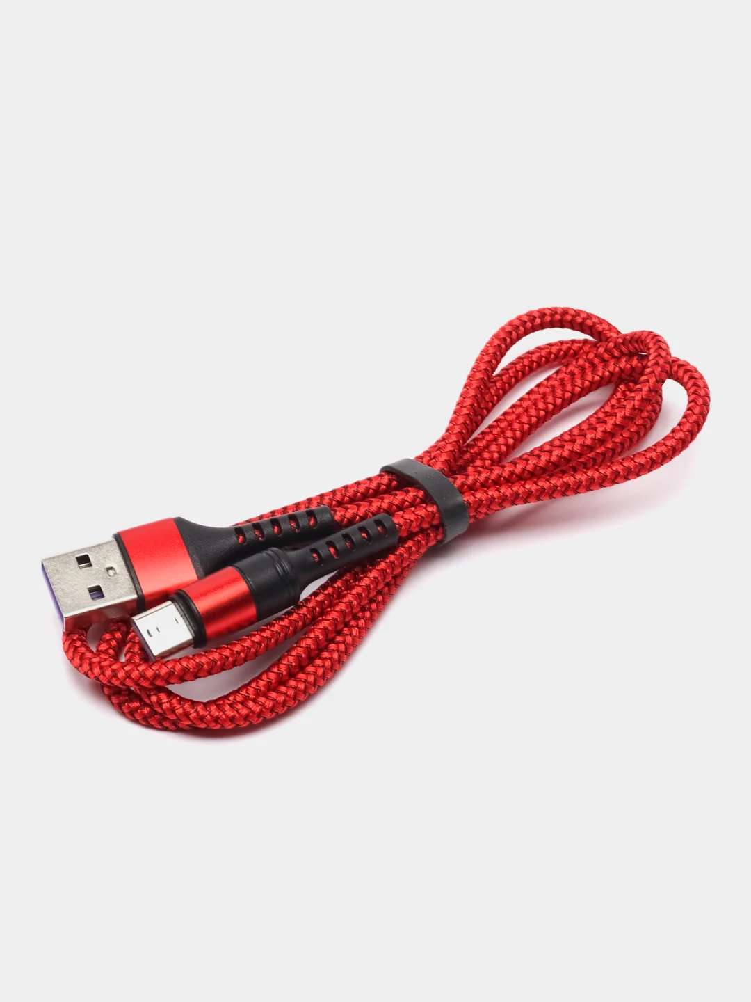 Красный кабель 5A 1/1.5/2 м Lightning/Type-C+OPPO Flash для быстрой зарядки и передачи данных