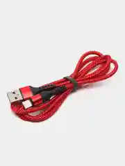 Красный кабель 5A 1/1.5/2 м Lightning/Type-C+OPPO Flash для быстрой зарядки и передачи данных