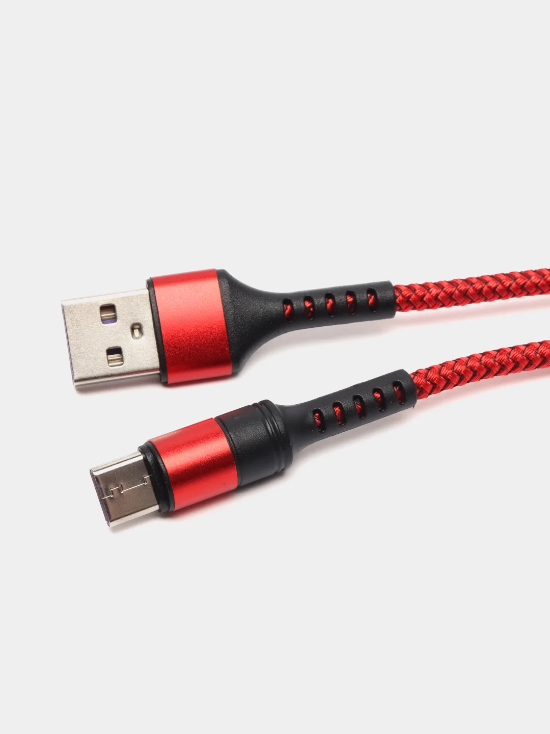Красный кабель 5A 1/1.5/2 м Lightning/Type-C+OPPO Flash для быстрой зарядки и передачи данных