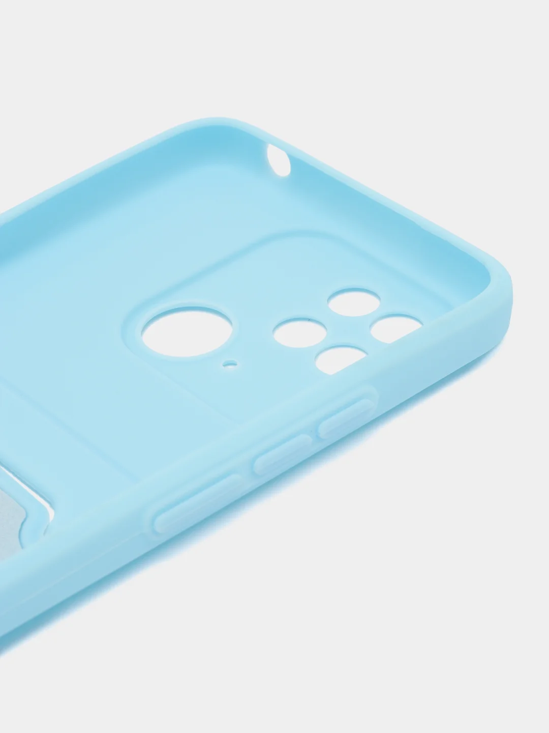 Голубой чехол для Xiaomi Redmi 10C / Poco C40, Сяоми Редми 10С силиконовый, с карманом для карты