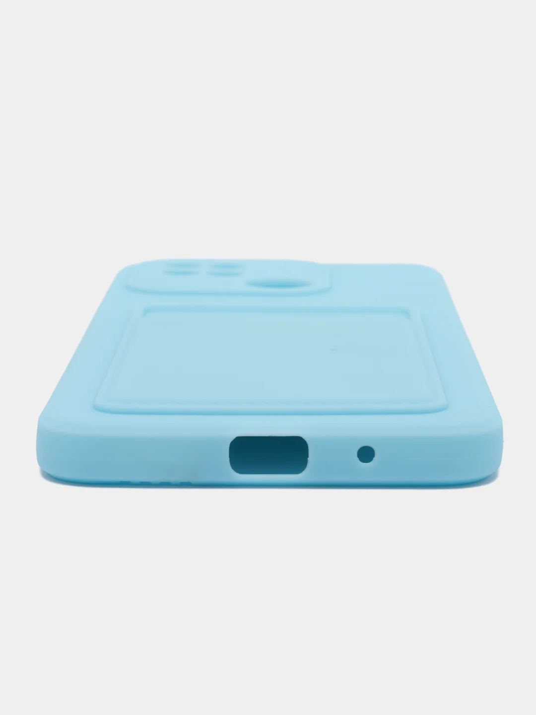 Голубой чехол для Xiaomi Redmi 10C / Poco C40, Сяоми Редми 10С силиконовый, с карманом для карты