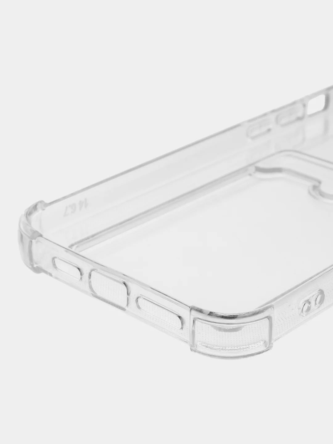 Прозрачный силиконовый чехол с отсеком, карманом для карты IPhone 7-13 Pro Max, прозрачный