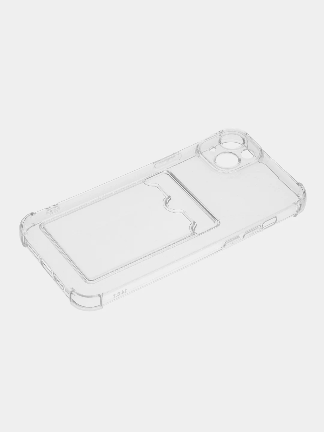 Прозрачный силиконовый чехол с отсеком, карманом для карты IPhone 7-13 Pro Max, прозрачный