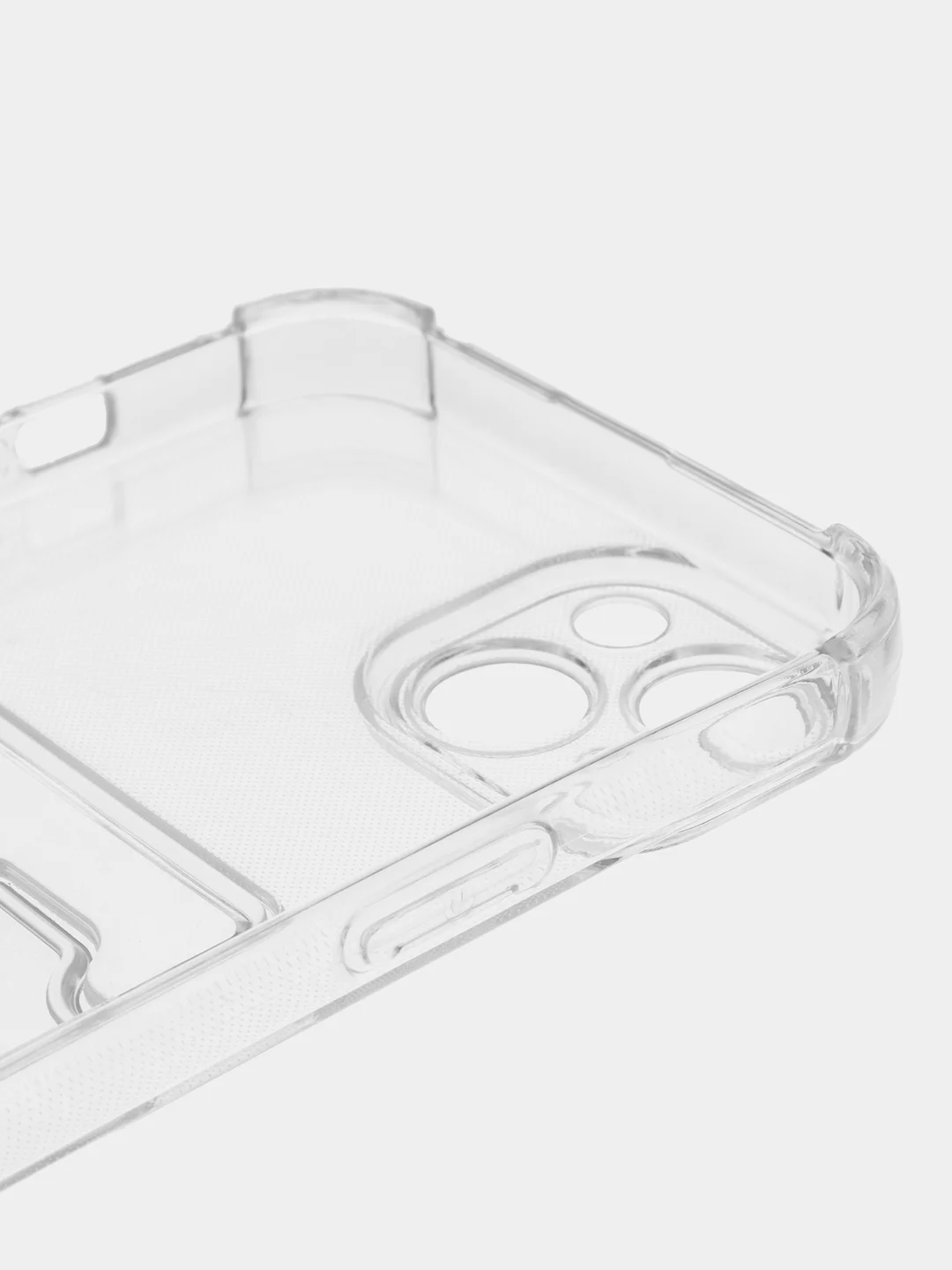 Прозрачный силиконовый чехол с отсеком, карманом для карты IPhone 7-13 Pro Max, прозрачный