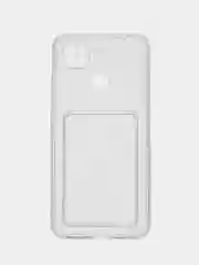 Ударопрочный прозрачный чехол с карманом для карт на Xiaomi Redmi 10, 10A, 10C