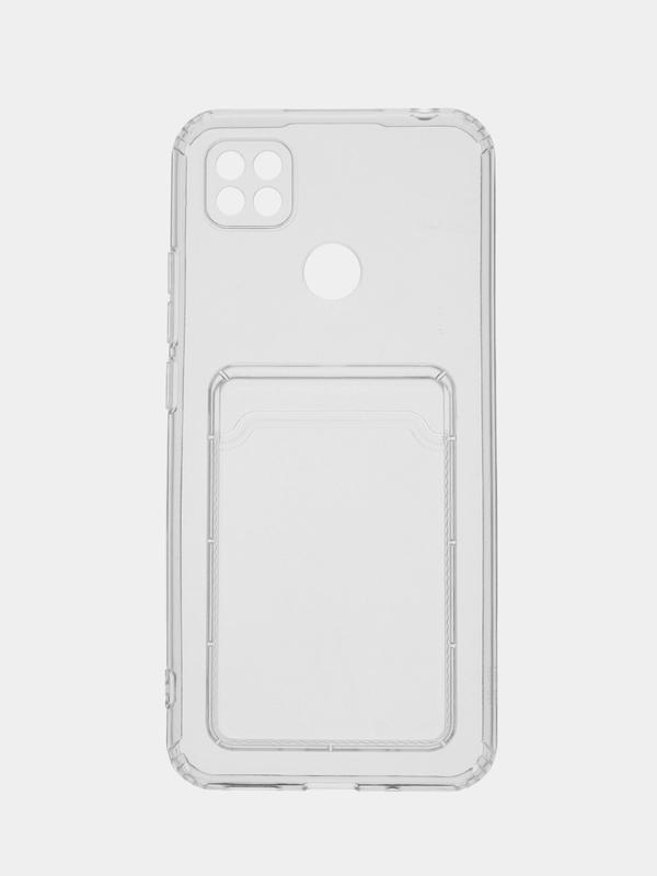 Ударопрочный прозрачный чехол с карманом для карт на Xiaomi Redmi 10, 10A, 10C