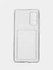 Ударопрочный прозрачный чехол с карманом для карт на Samsung S20FE, S21 Plus Ultra