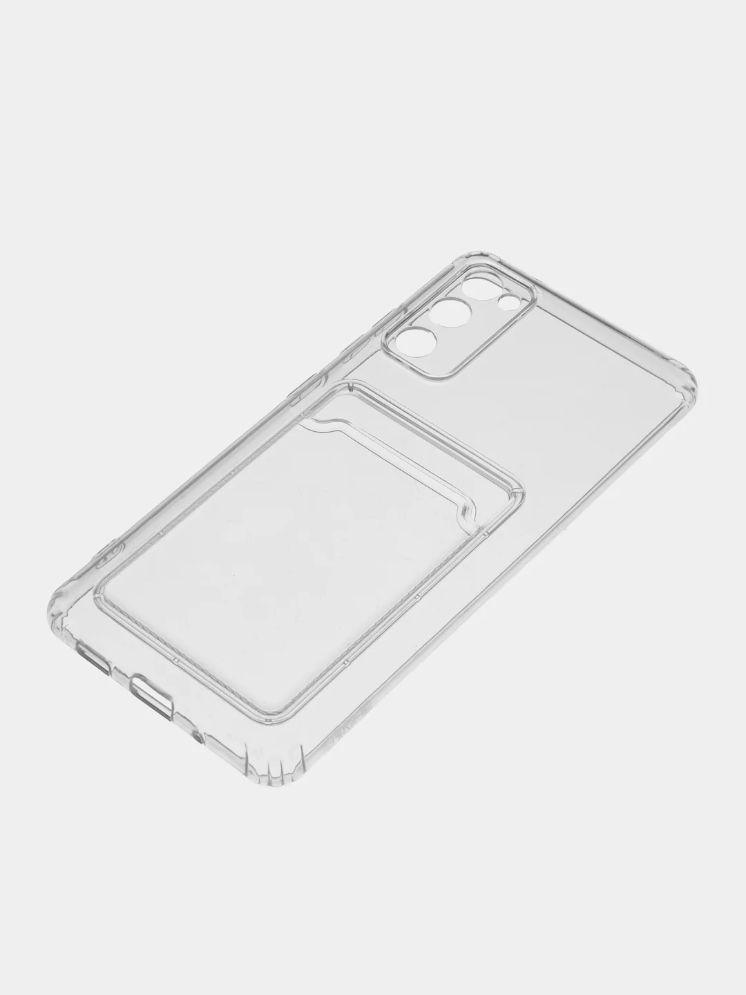 Ударопрочный прозрачный чехол с карманом для карт на Samsung S20FE, S21 Plus Ultra