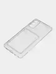 Ударопрочный прозрачный чехол с карманом для карт на Samsung S20FE, S21 Plus Ultra