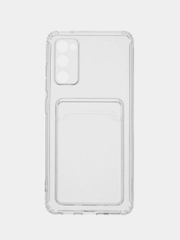 Ударопрочный прозрачный чехол с карманом для карт на Samsung S20FE, S21 Plus Ultra