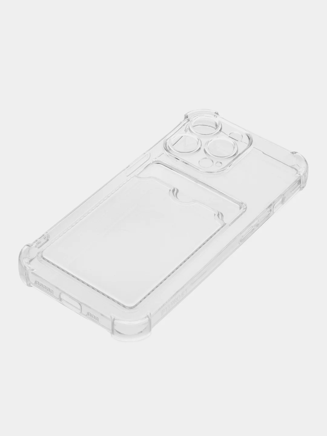 Прозрачный чехол для iPhone (Айфон) 11, 14, 13, Pro, Max, 12, XR, XS, 7, 8, Plus, с карманом для карт, прозрачный