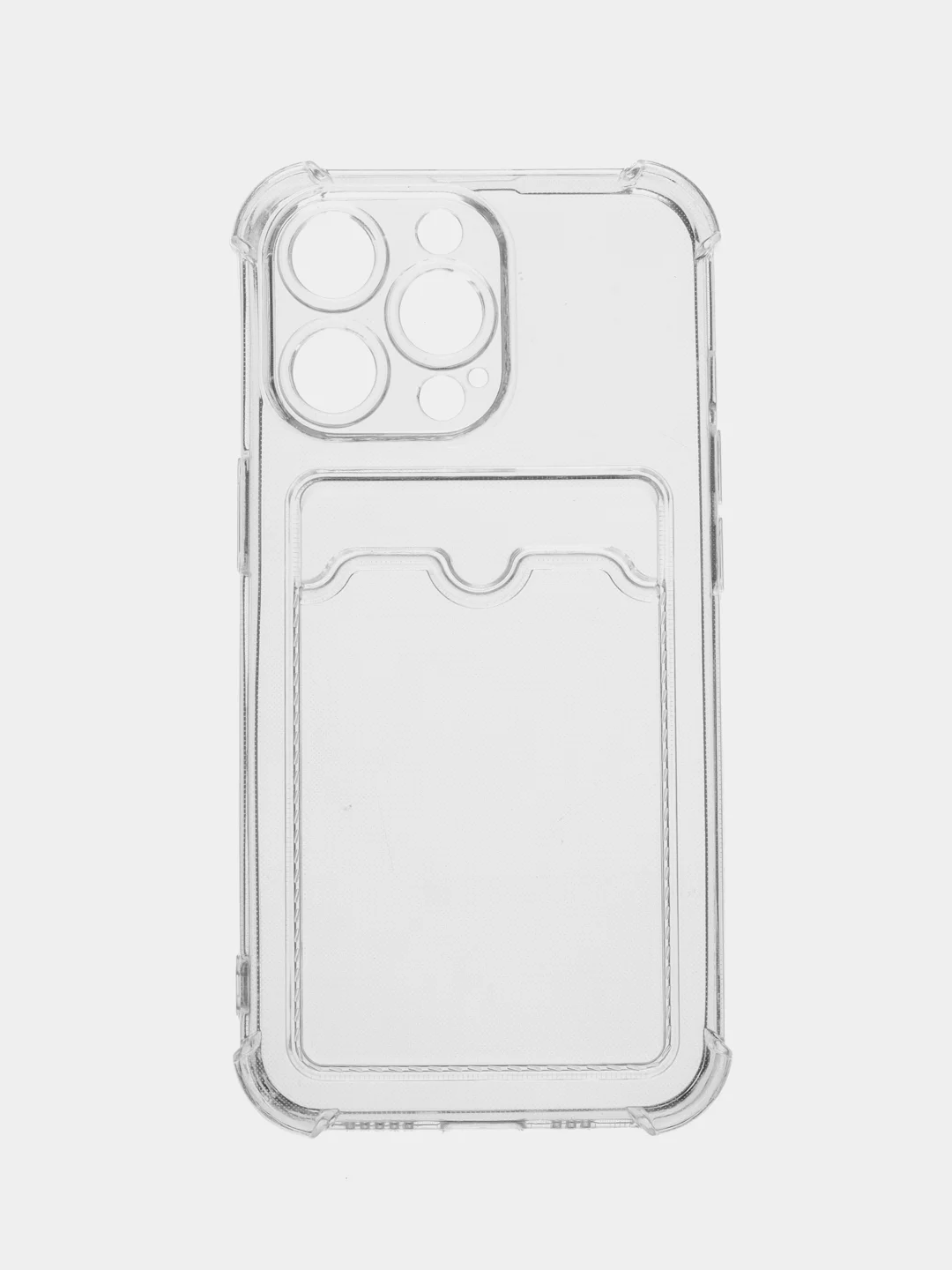 Прозрачный чехол для iPhone (Айфон) 11, 14, 13, Pro, Max, 12, XR, XS, 7, 8, Plus, с карманом для карт, прозрачный