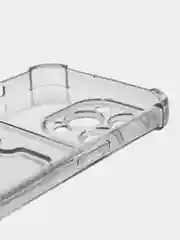 Фиолетовый чехол для iPhone (Айфон) 11, 14, 13, Pro, Max, 12, XR, XS, 7, 8, Plus, с карманом для карт, прозрачный