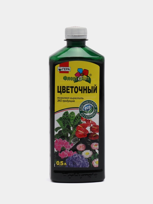 Удобрение жидкое из сапропеля ФлорГумат "Цветочный", 0,5 л, ГЕРА