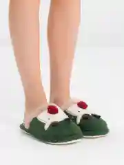 Зеленый новогодние тапочки, домашние, рождественские