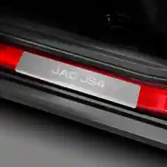 Накладки на пороги AutoMax для JAC JS4 2022-н.в., нерж. сталь, с надписью, 4 шт, AMJAJS401