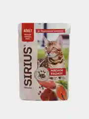 Влажный корм для кошек SIRIUS кусочки в соусе мясной рацион 85гр