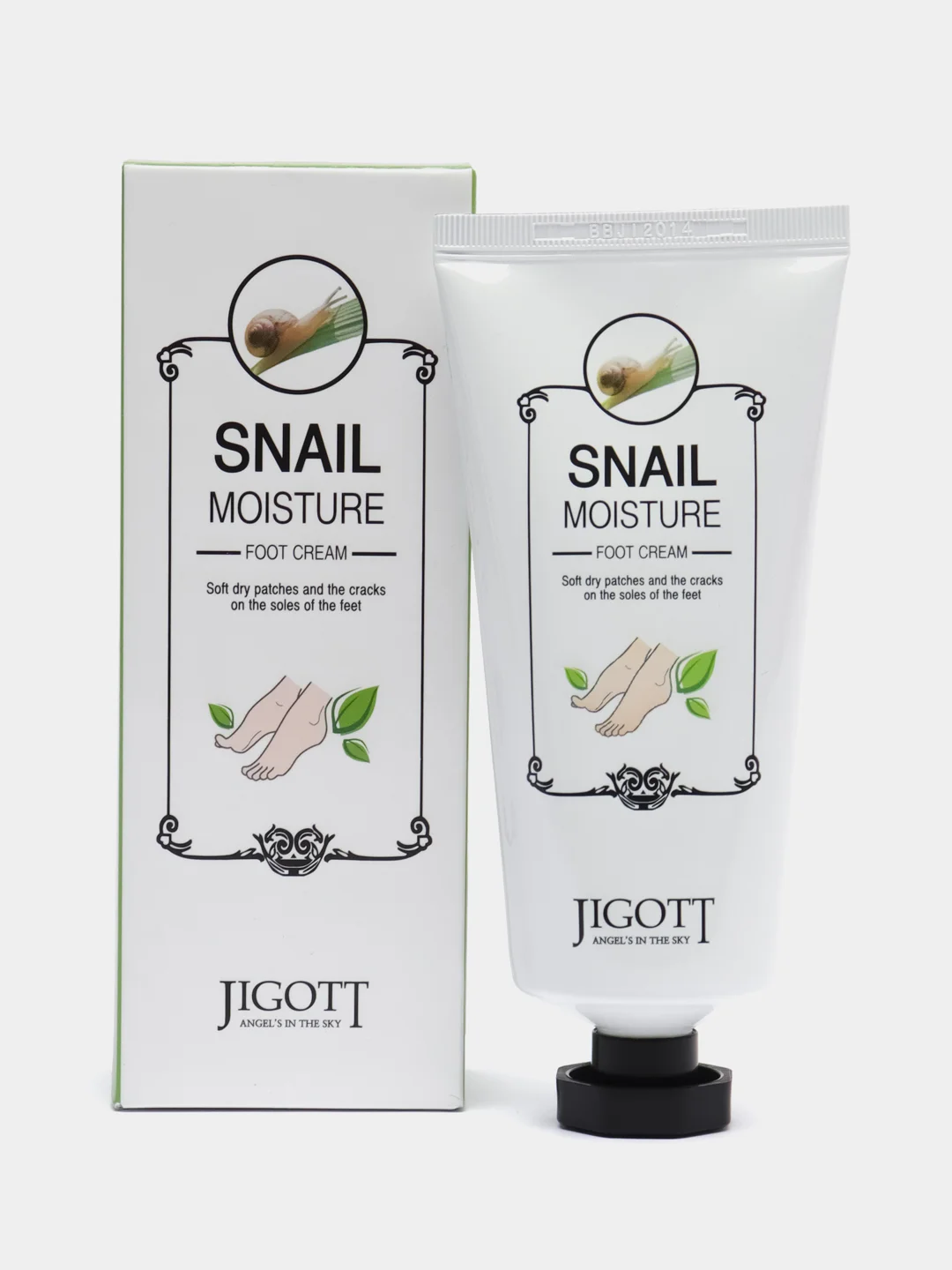 Увлажняющий крем для ног JIGOTT Snail Moisture Foot Cream, с улиточным муцином, 100 мл