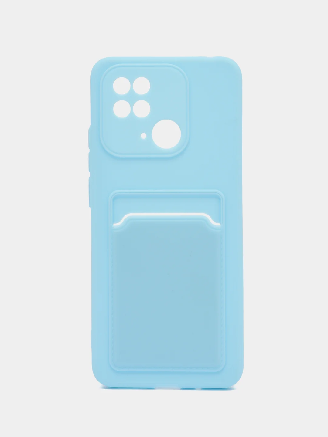 Голубой чехол для Xiaomi Redmi 10C / Poco C40, Сяоми Редми 10С силиконовый, с карманом для карты