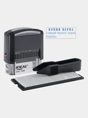Штамп самонаборный Ideal, 3 стр., 1 касса, пластик, 38*14 мм