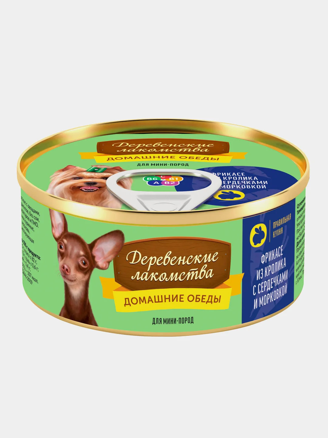 Влажный корм Деревенские лакомства для собак мини пород, Фрикасе из кролика 100 г