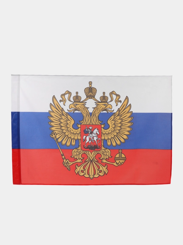 Флаг России / РФ / триколор 90 х 135 см с гербом, повышенная прочность, Staff, 550228