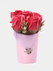 Алый букет из мыльных роз, ручная работа