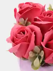 Алый букет из мыльных роз, ручная работа