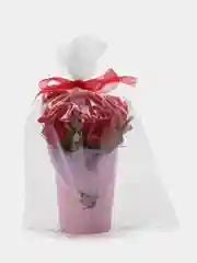 Алый букет из мыльных роз, ручная работа