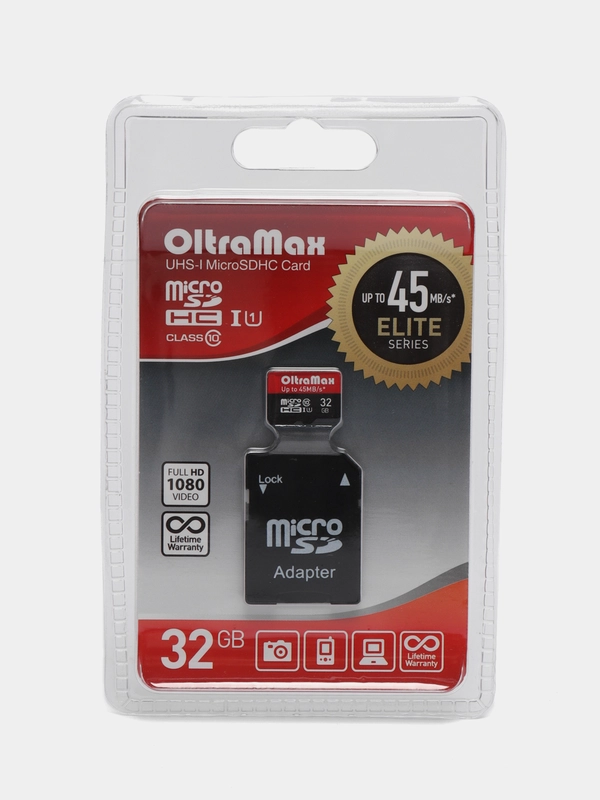 Карта памяти MicroSDHC Oltramax Class 10 UHS-I 45 MB/S, 16 Gb