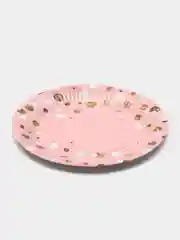 Розовый тарелки одноразовые бумажные, 6 штук, 19 см