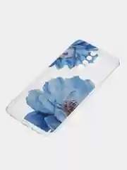 Лазурный силиконовый чехол на Xiaomi Redmi 9 / Сяоми Редми 9 прозрачный, с рисунком, защита камеры