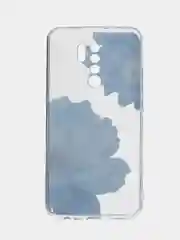 Лазурный силиконовый чехол на Xiaomi Redmi 9 / Сяоми Редми 9 прозрачный, с рисунком, защита камеры