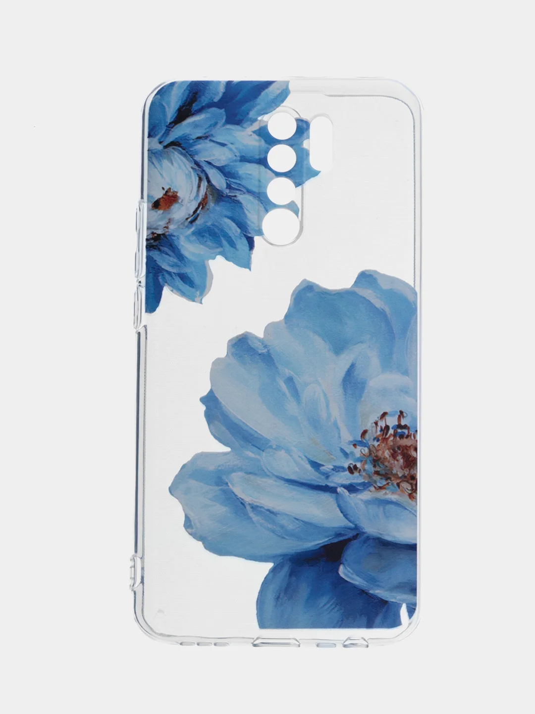 Лазурный силиконовый чехол на Xiaomi Redmi 9 / Сяоми Редми 9 прозрачный, с рисунком, защита камеры