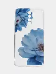 Лазурный силиконовый чехол на Xiaomi Redmi 9 / Сяоми Редми 9 прозрачный, с рисунком, защита камеры
