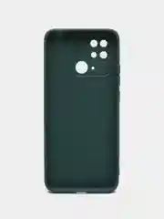 Зеленый чехол BROSCORP для Xiaomi Redmi 10C матовый силиконовый тонкий, бортик вокруг камер