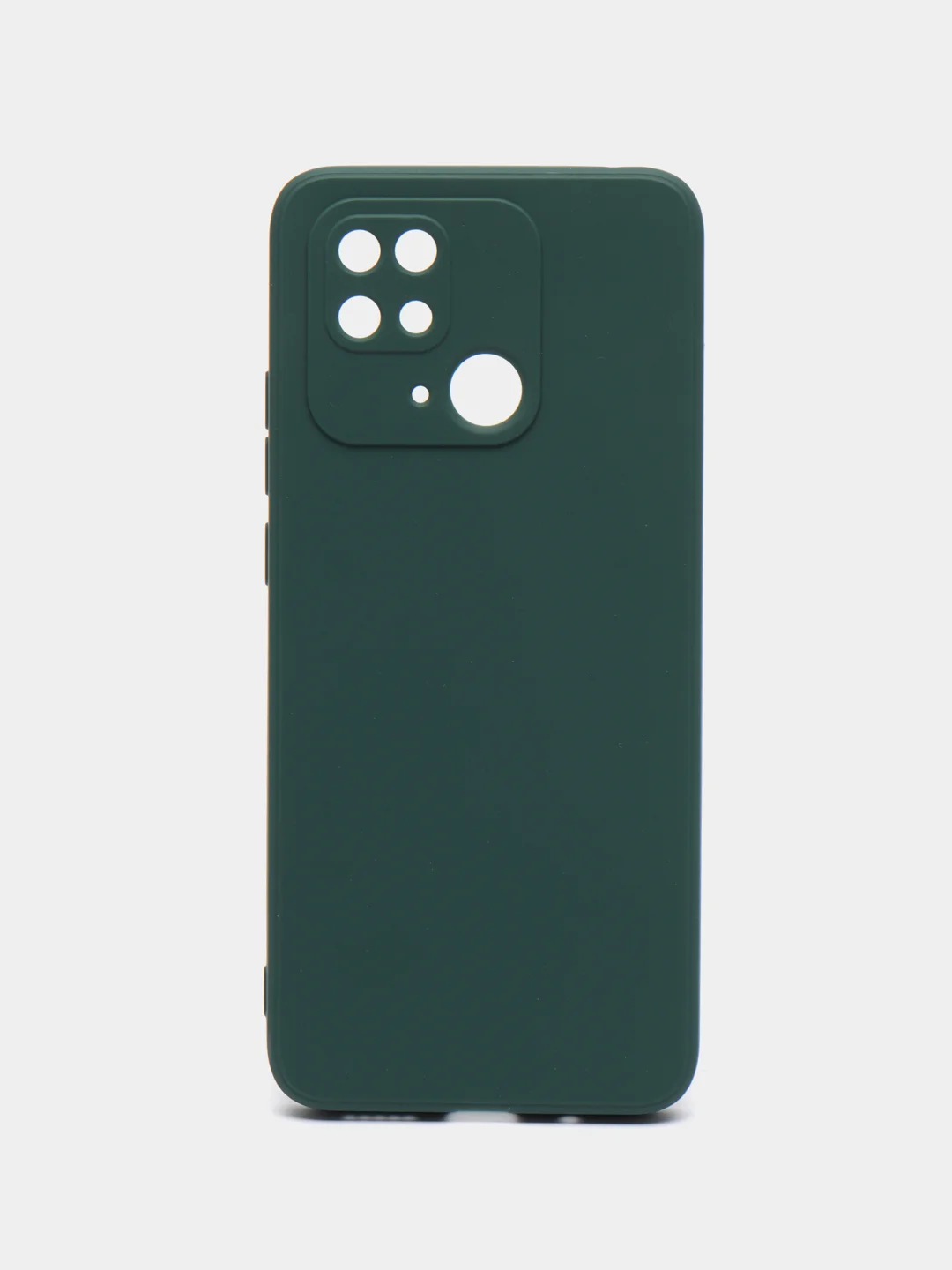 Зеленый чехол BROSCORP для Xiaomi Redmi 10C матовый силиконовый тонкий, бортик вокруг камер