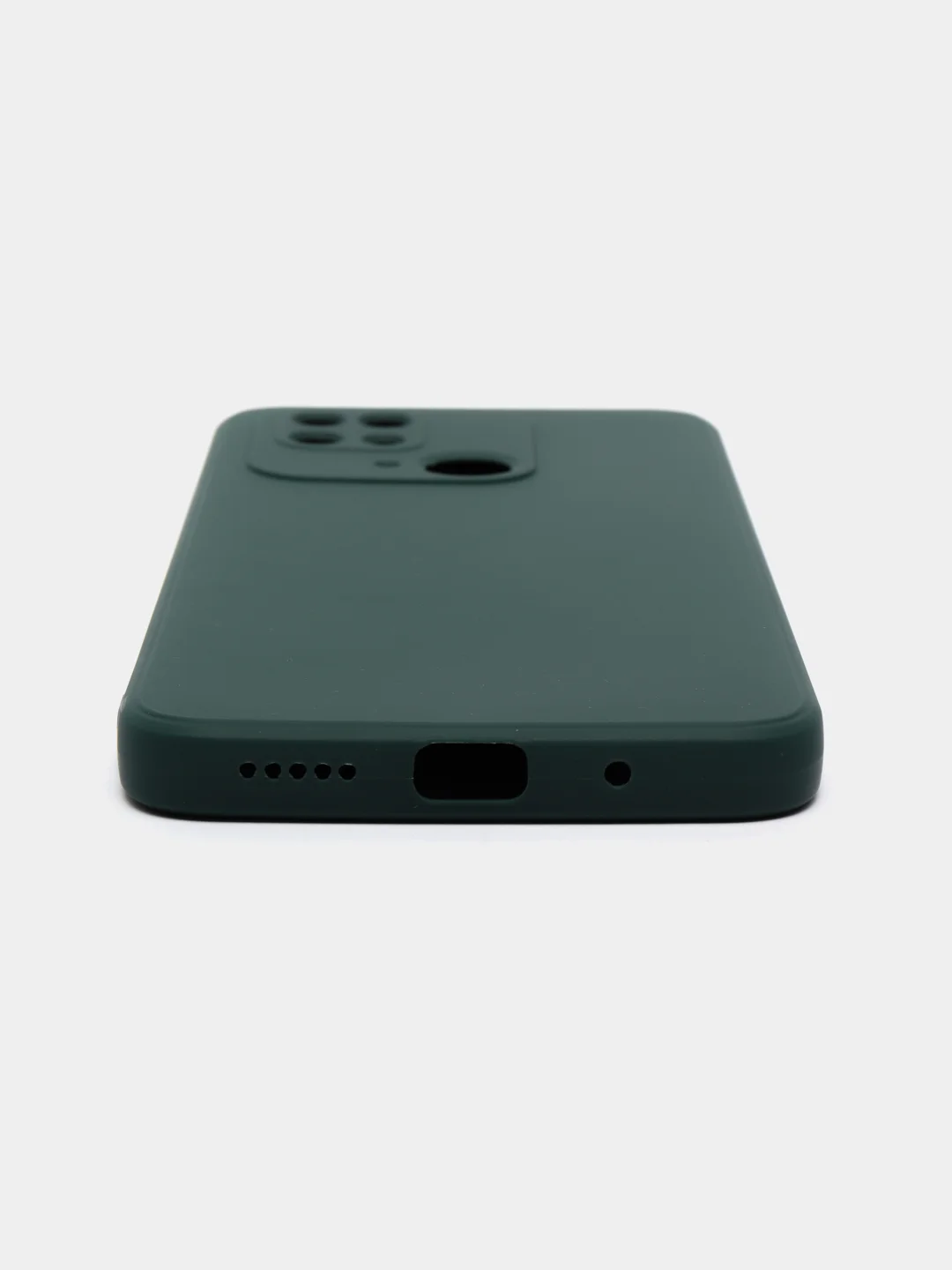 Зеленый чехол BROSCORP для Xiaomi Redmi 10C матовый силиконовый тонкий, бортик вокруг камер