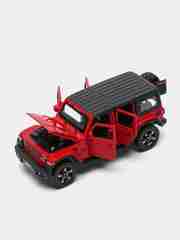 Красный машинка металлическая иннерционная 1:32 Jeep Wrangler Rubicon 15,5 см D21003