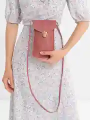 Тёмно-розовый сумка, кошелек-мессенджер женский с сенсорным экраном