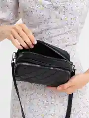 Черный сумка женская, через плечо, на каждый день, экокожа