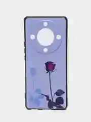 Серебряный силиконовый чехол для Honor X9A (Хонор Х9А), с принтом, с рисунком