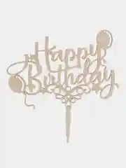 Топпер для торта "Happy Birthday", №2, декор кондитерский, из дерева