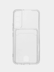 Ударопрочный прозрачный чехол с карманом для карт на Samsung S21FE, S22 Plus Ultra