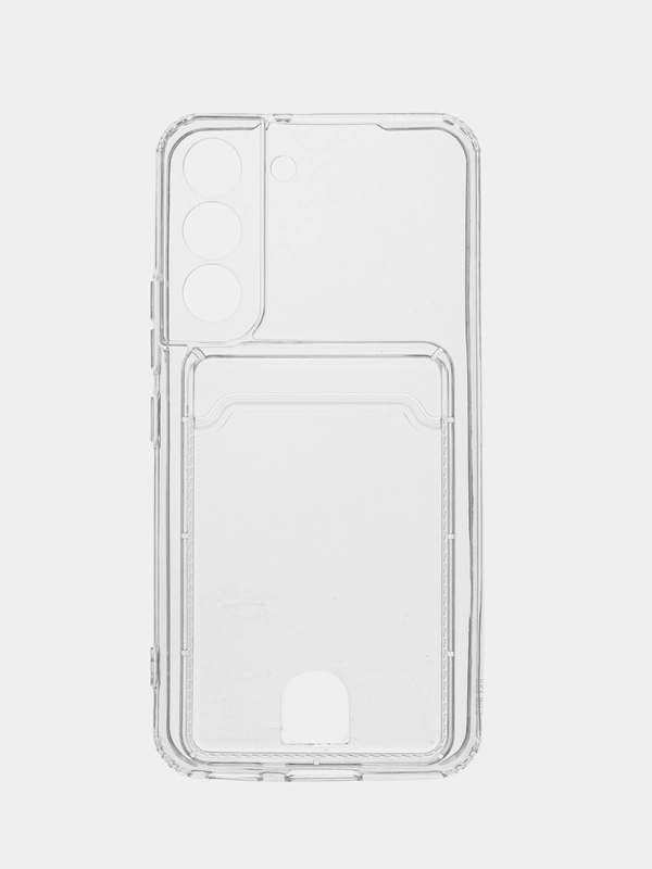 Ударопрочный прозрачный чехол с карманом для карт на Samsung S21FE, S22 Plus Ultra