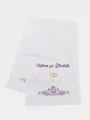 Фиолетовый рушник свадебный, с вышивкой