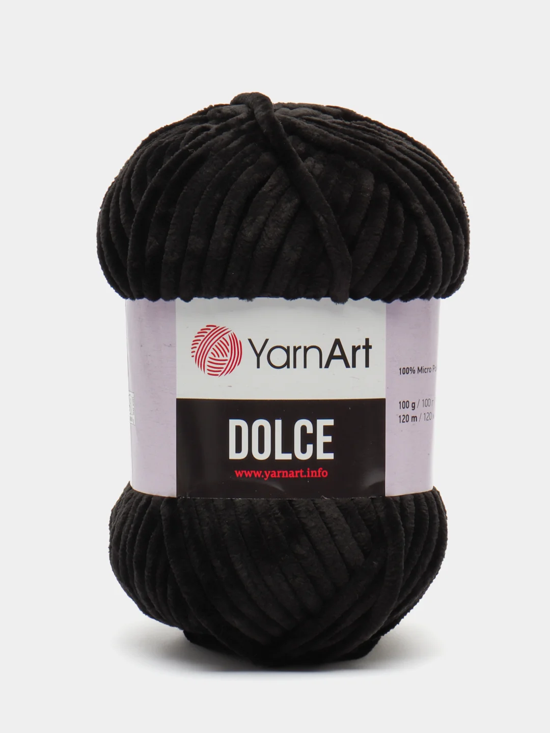 Черный пряжа плюшевая YarnArt Dolce (ЯрнАрт Долче)