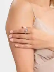 Серебряный кольцо женское, со стразами, "Веточка"