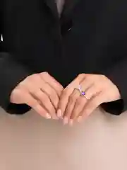 Аметистовый кольцо с камнями, набор колец