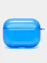 Голубой чехол для наушников Apple Airpods 1/2 Pro неоновый силиконовый прозрачный